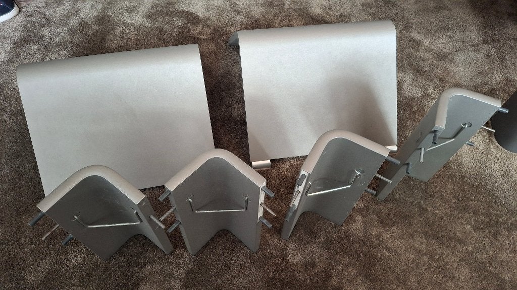Te Koop 4x Auping(auronde) poten metallic zilvergrijs H.35cm, Ophalen, Minder dan 45 cm, Zo goed als nieuw, Minder dan 55 cm