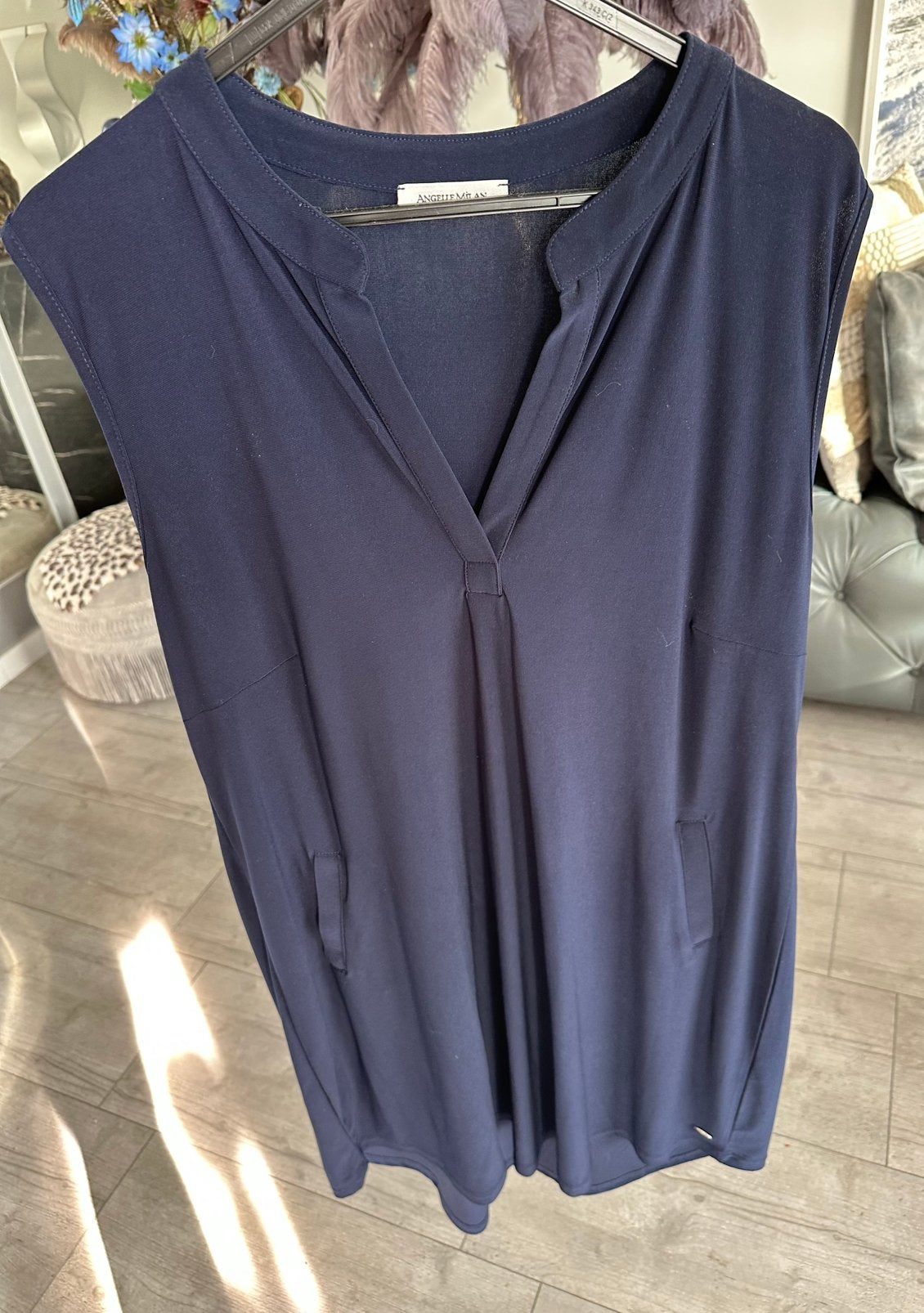 Angelle Milan , jurkje met zakjes , xl, Kleding | Dames, Jurken, Blauw, Maat 42/44 (L), Ophalen of Verzenden, Zo goed als nieuw