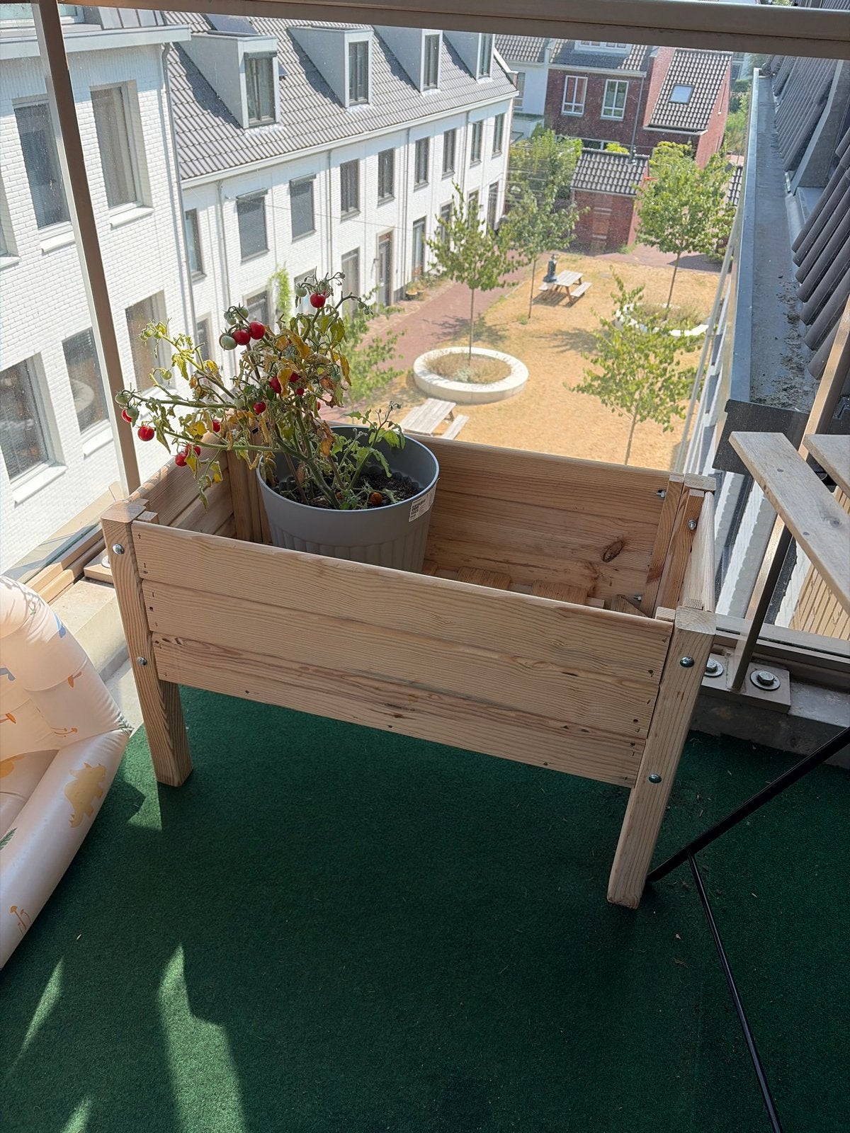 Houten plantenbak voor balkon of tuin, Ophalen, Gebruikt, Balkon, 60 tot 100 cm