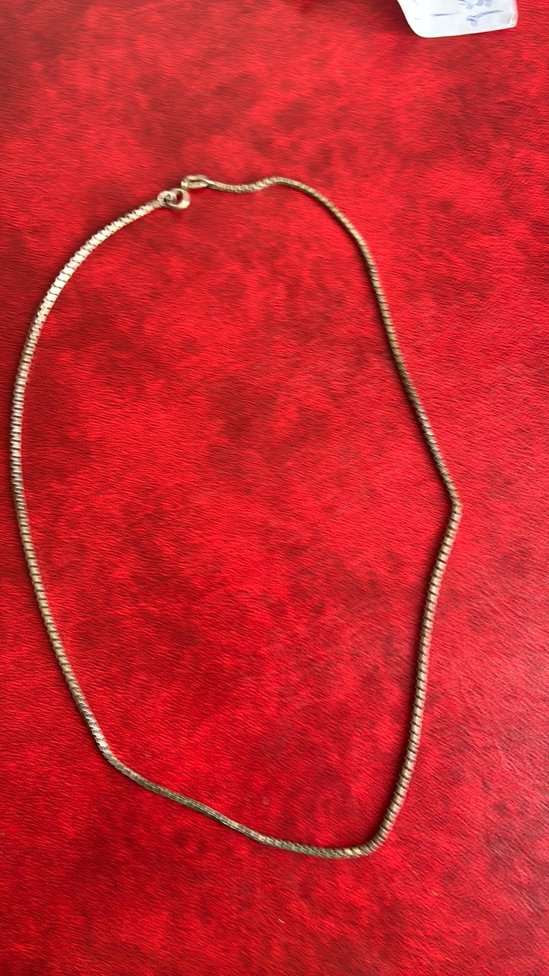 835 zilver ketting venitiaanse schakel 44,2. Cm 2 mm breed, Ophalen of Verzenden, Gebruikt, Zilver, Zilver