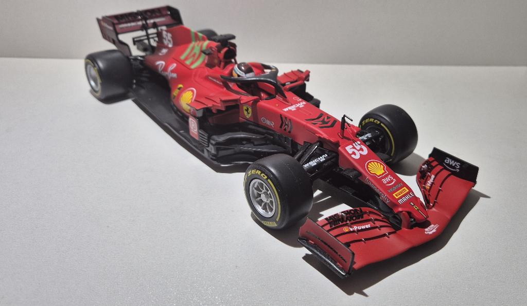F1 Ferrari SF21 Carlos Saintz Mission-Winnow decals 1/18, Ophalen of Verzenden, Nieuw, Auto, Bburago