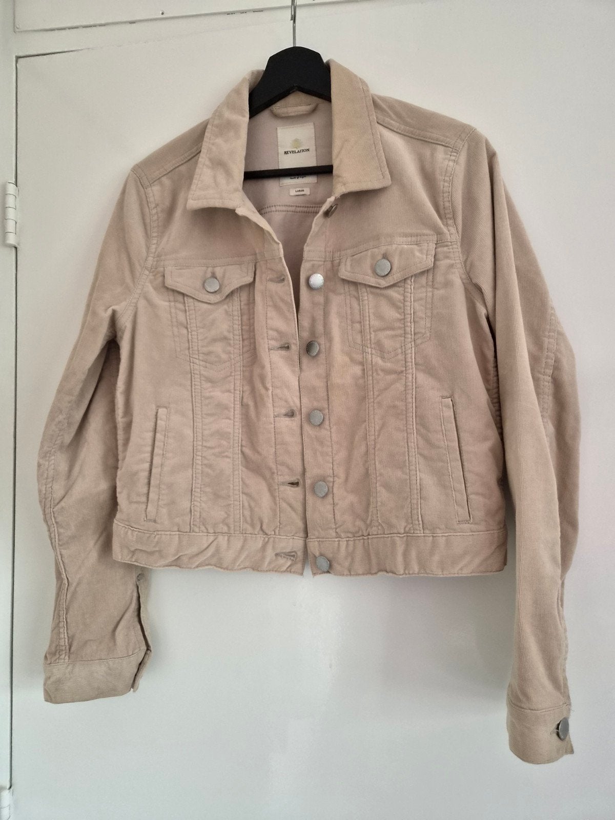Beige spijkerjas L, Ophalen of Verzenden, Zo goed als nieuw, Beige