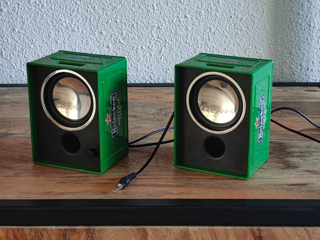 Heineken speakerkratjes - Unieke set, Audio, Tv en Foto, Luidsprekers, Overige merken, Gebruikt, Ophalen of Verzenden, Minder dan 60 watt