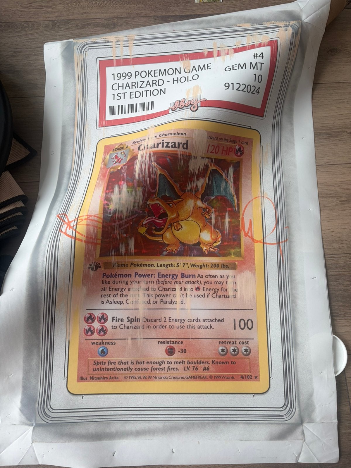 Charizard getekend door dillon boy, Ophalen