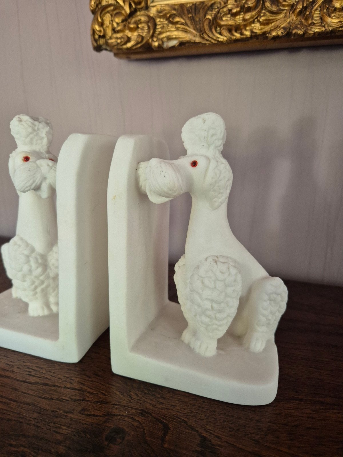 Vintage albino poedel boeksteunen, Ophalen of Verzenden