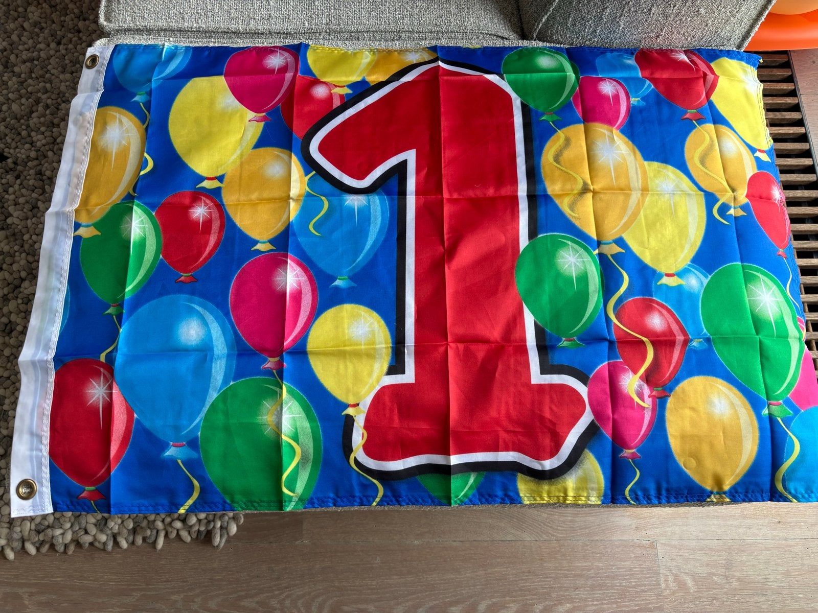 Verjaardagsvlag '1' met feestversiering, Ophalen of Verzenden, Nieuw, Versiering, Verjaardag