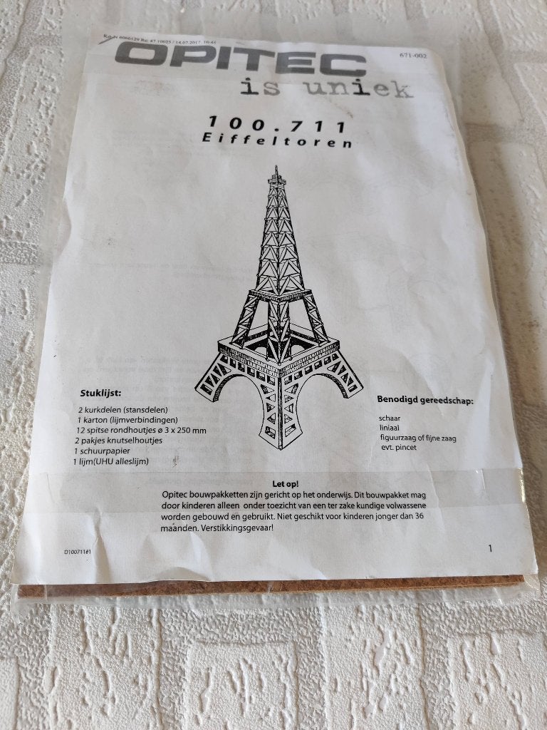 Opitec Easy-Line Eiffeltoren Schaalmodel, Ophalen of Verzenden, Nieuw