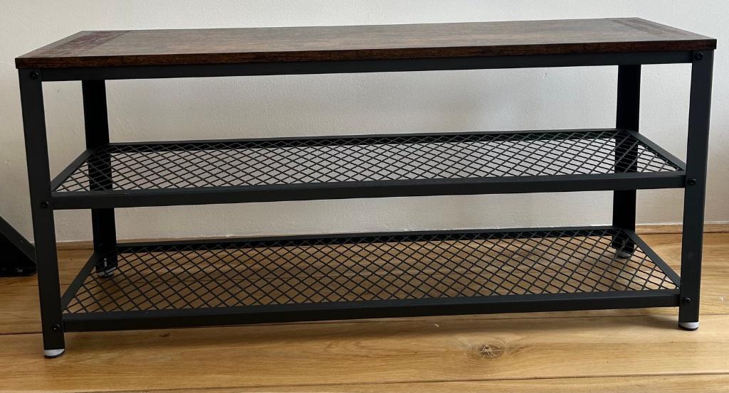 Industrial Shoe Rack Bench  2 Shelves, Ophalen, Gebruikt