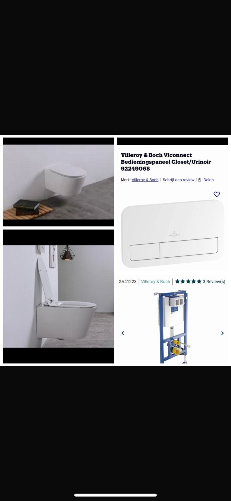 Complete wc setjes met Villeroy&Boch toebehoren nieuw, Ophalen of Verzenden, Nieuw