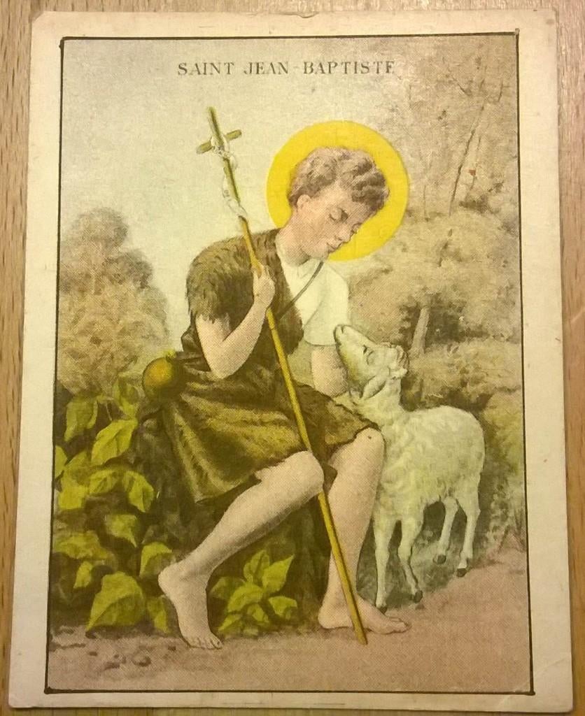 Bidprentje Saint Jean Baptiste uit 1903, Ophalen of Verzenden, Bidprentje
