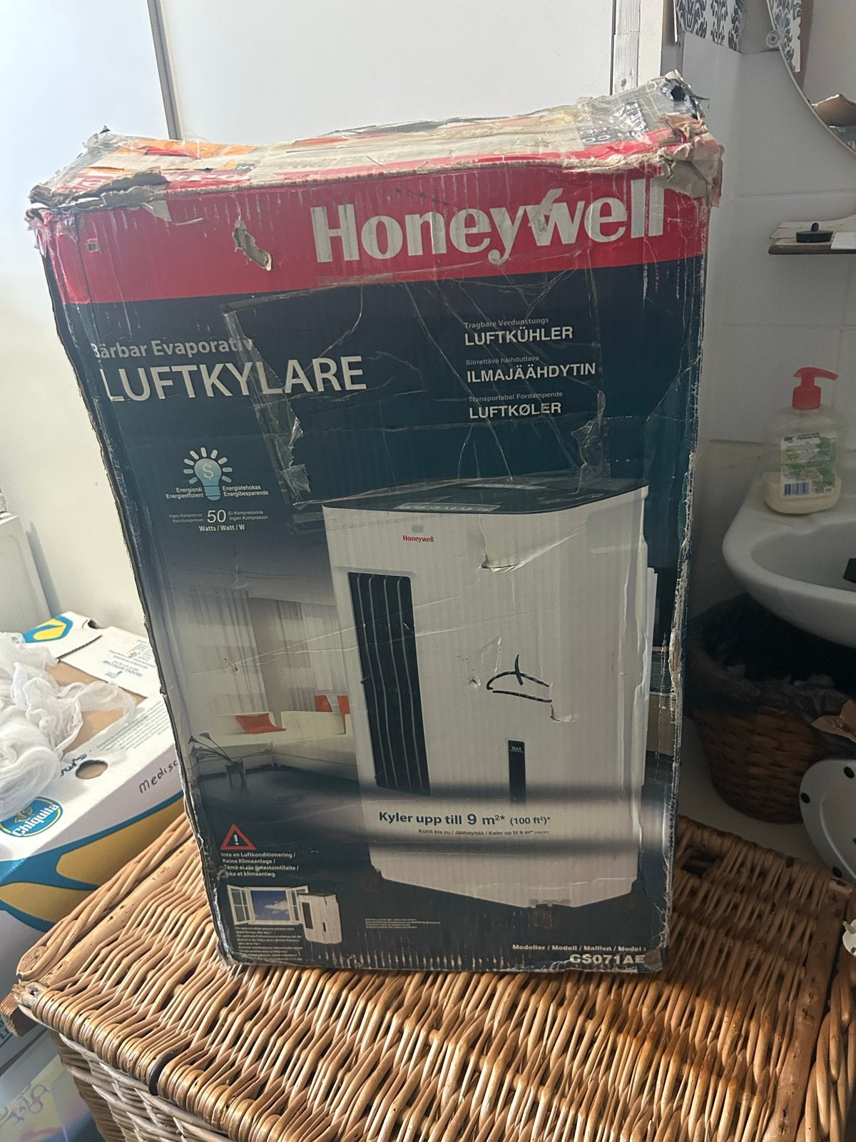 Honeywell CS071AE Draagbare Luchtkoeler met Afstandsbedienin, Witgoed en Apparatuur, Minder dan 60 m³, 3 snelheden of meer, Ophalen of Verzenden