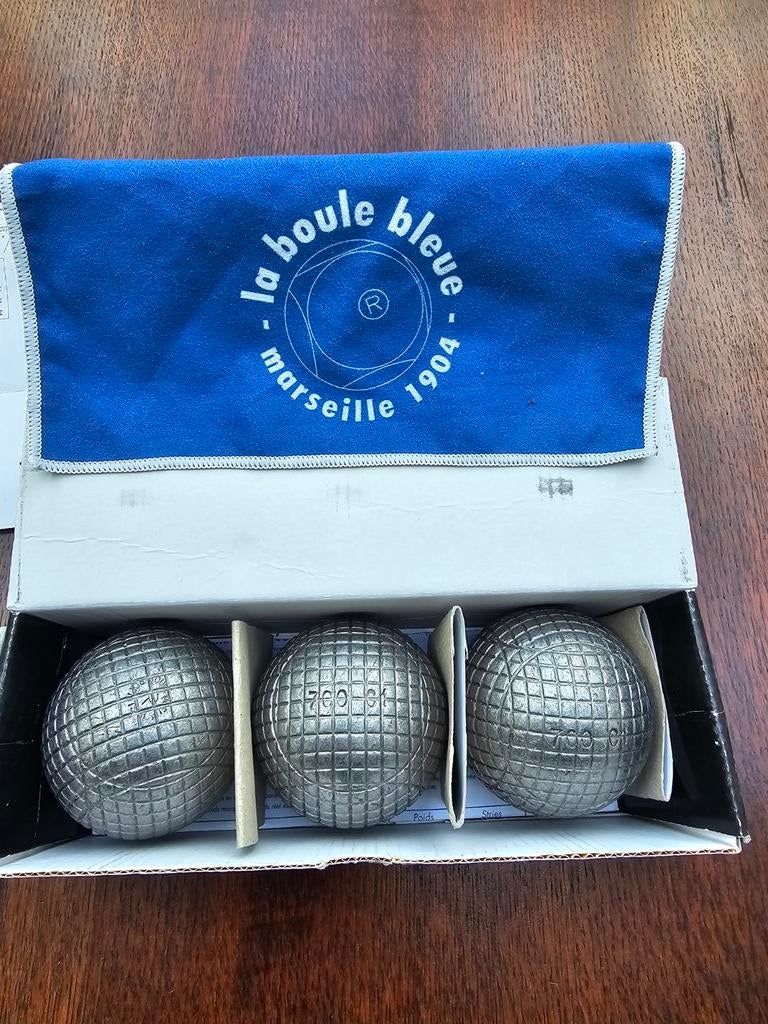 Wedstrijd petanque set Boule Bleue 700 gr  74, Ophalen of Verzenden, Zo goed als nieuw