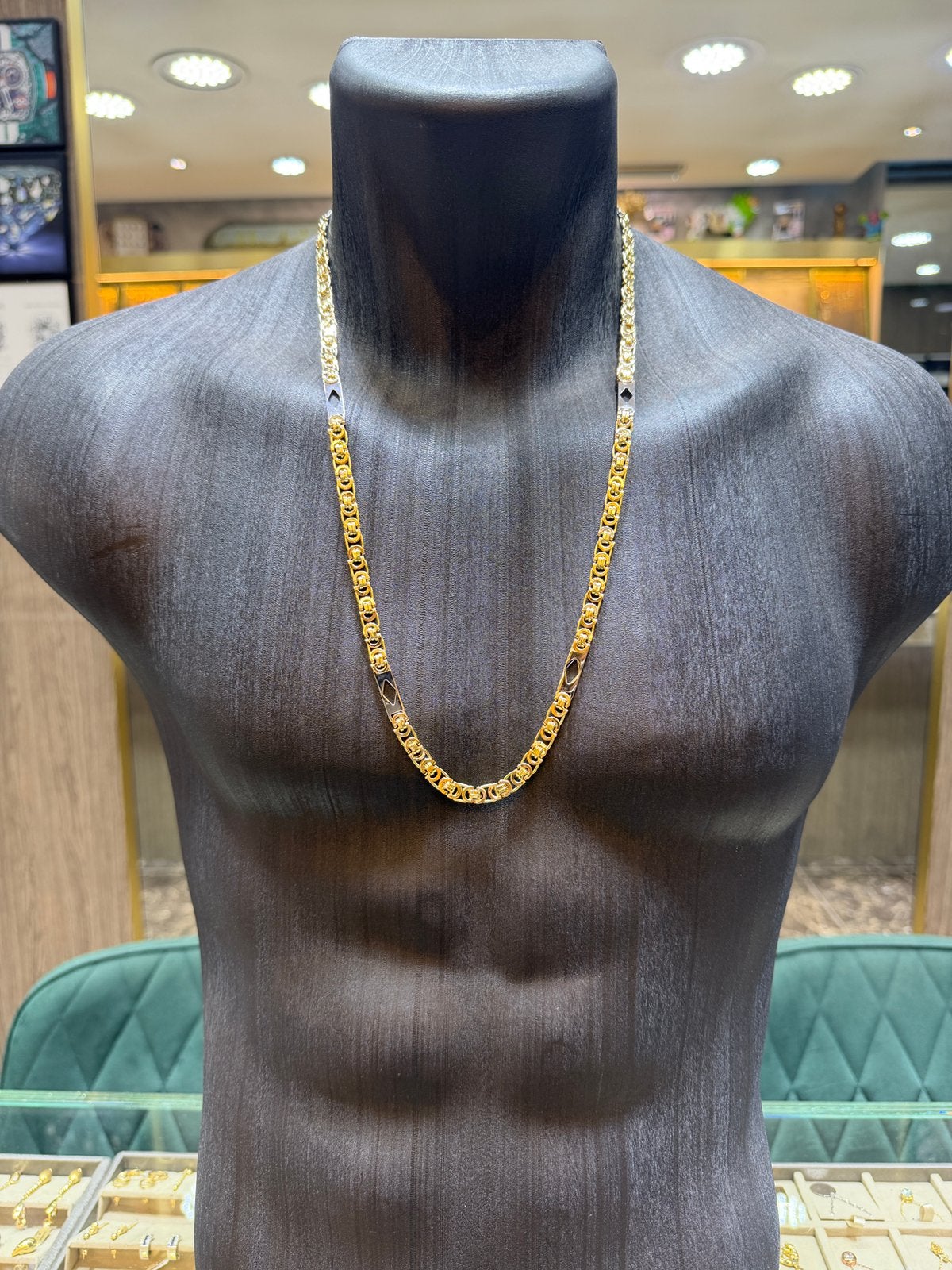 14KT Goud - 42.5 Gram - Ketting -PLATTE KONING -Herenketting, Sieraden, Tassen en Uiterlijk, Kettingen, Ophalen, Nieuw, Goud