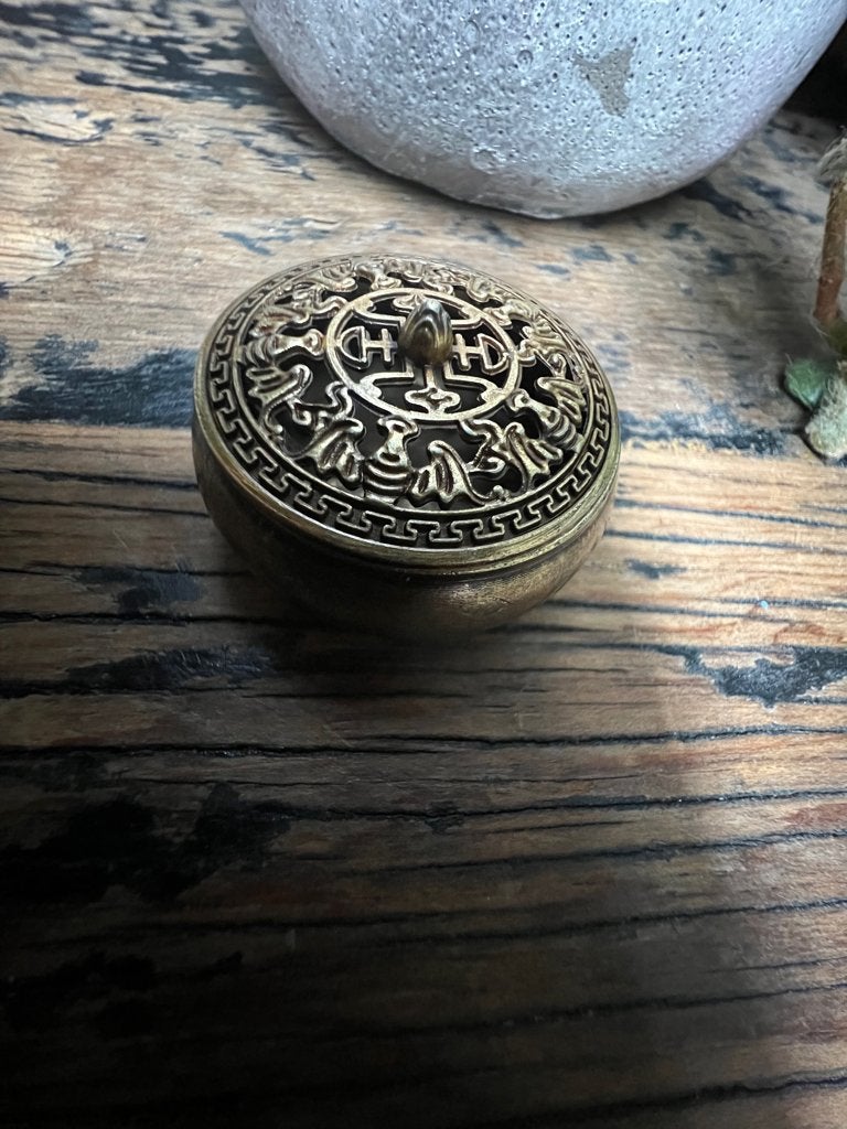 Chinese kleine koper wierook kegel brander houder chinees, Ophalen, Verburgt Vintage, Geurverspreider, Nieuw