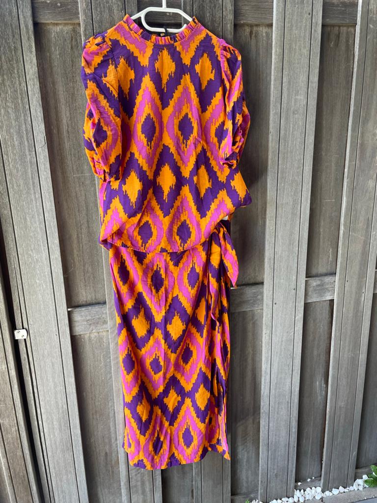 Zomerse outfit Shoeby: Rok (S) & Blouse (M), Maat 38/40 (M), Oranje, Ophalen of Verzenden, Gedragen