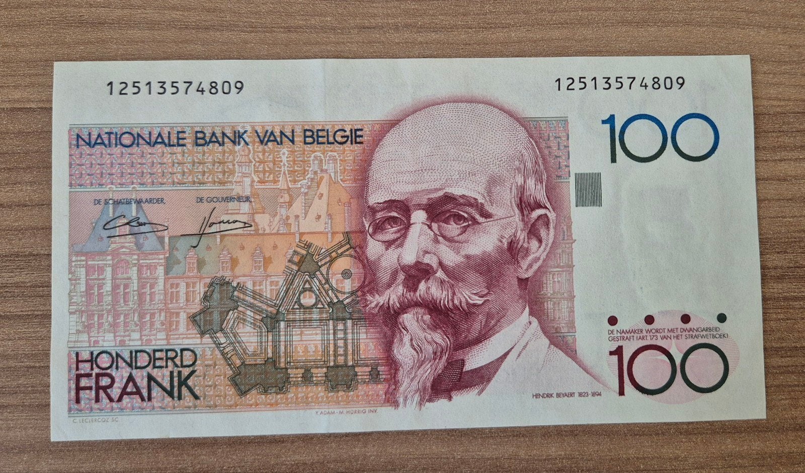 Bankbiljet België - 100 Frank - Beyaert - bijna UNC, Postzegels en Munten, Bankbiljetten | België, Ophalen of Verzenden, Los biljet