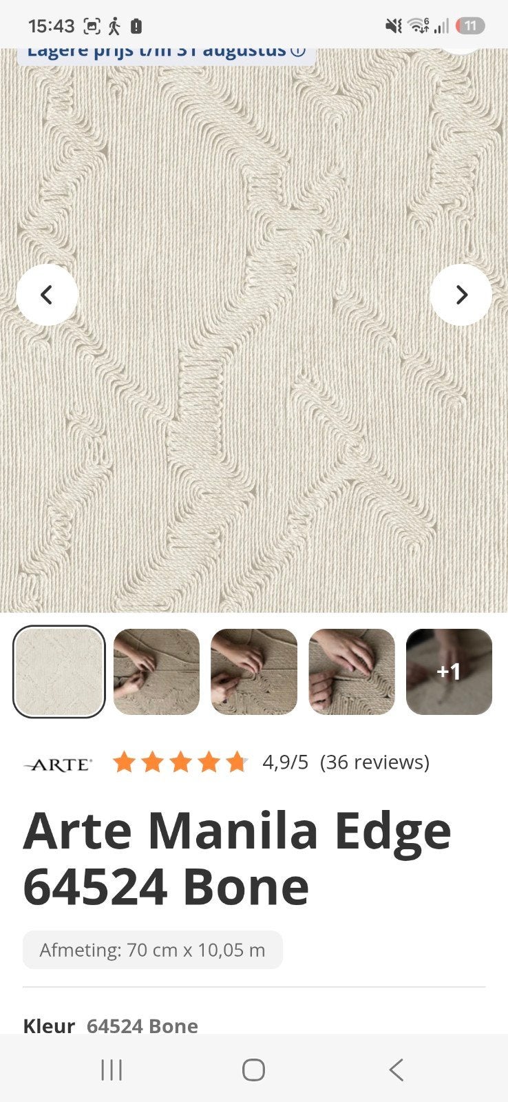 arte manila edge 64524 bone., Ophalen of Verzenden, Arte
