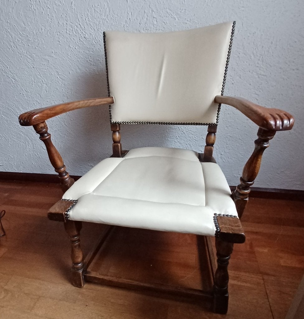 ARTIFORT EIKENHOUTEN FAUTEUIL, Huis en Inrichting, Stoelen, Ophalen, Gebruikt, Wit, Eén