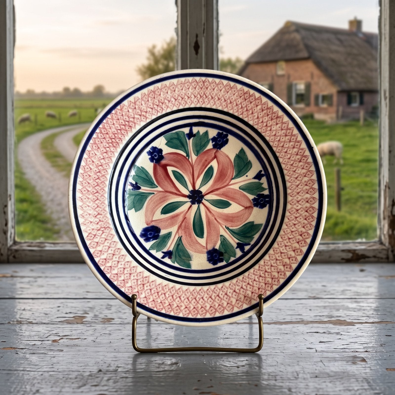 Mooi diep bord 21,5 centimeter boerenbont, Antiek en Kunst, Ophalen of Verzenden