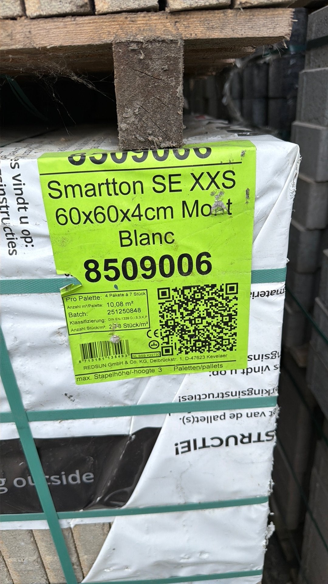 Smartton se xxs 60/60/4cm rest partij van circa 46m2, Tuin en Terras, Ophalen, Nieuw, 10 m² of meer, Beton