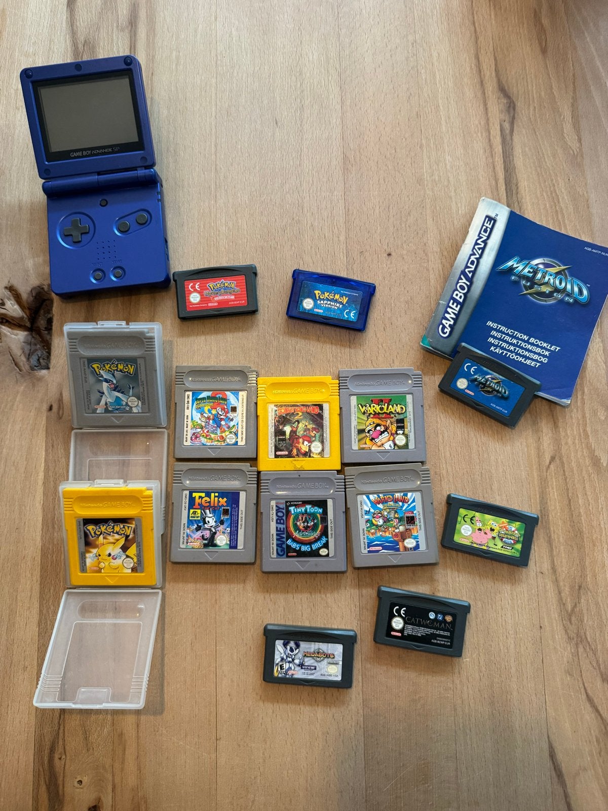 Game Boy Advance SP met 15 spellen en handleiding, Spelcomputers en Games, Games | Nintendo Game Boy, Ophalen, Gebruikt, Overige genres