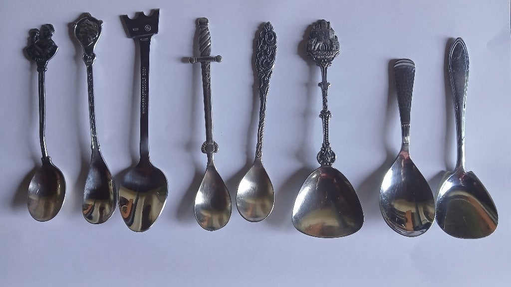 Diverse (verzilverde) theelepels, suikerschep, Ophalen