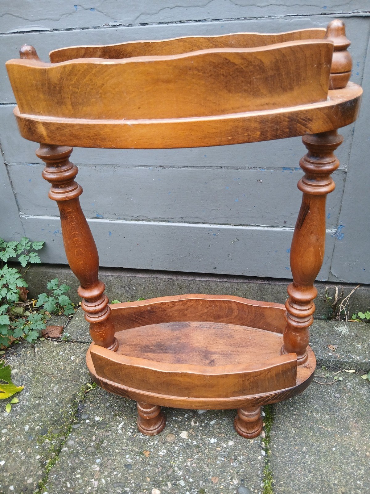 Houten paraplustandaard - 51 cm hoog, 35x17 cm, Ophalen