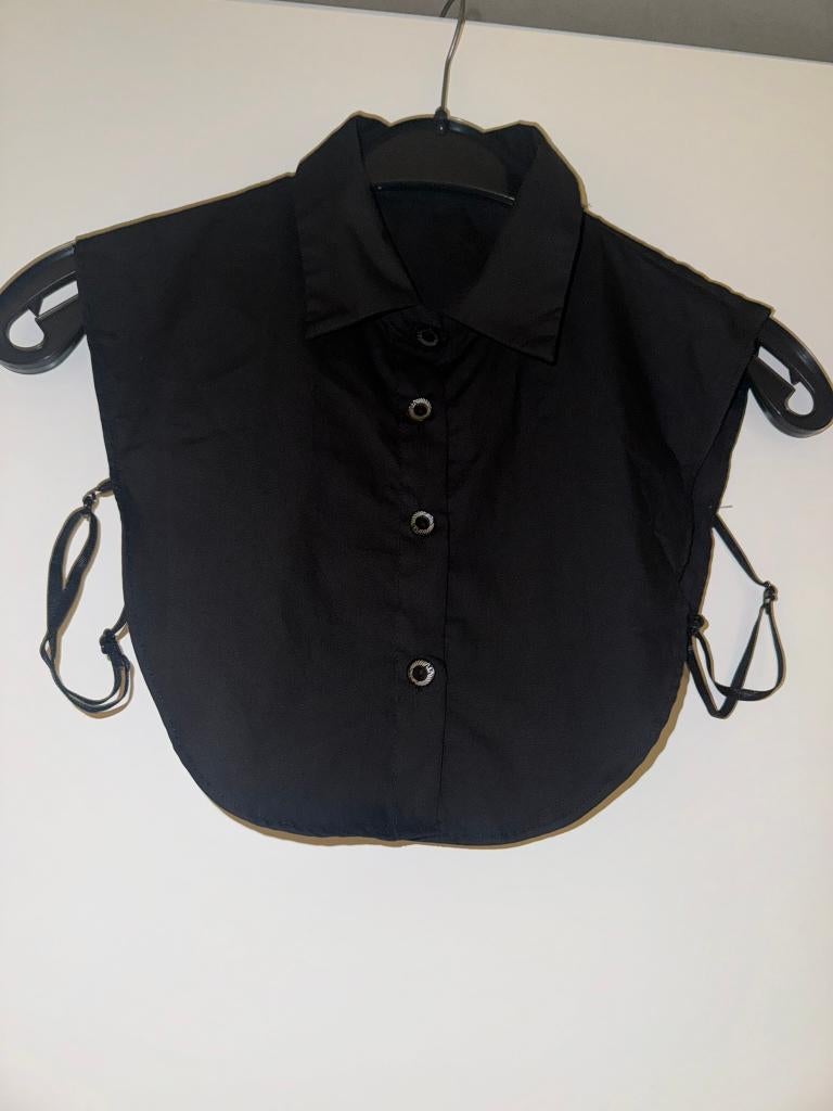 Kraag kraagje xs overhemd blouse zwart zwarte, Verzenden, Zo goed als nieuw, Maat 34 (XS) of kleiner, Zwart