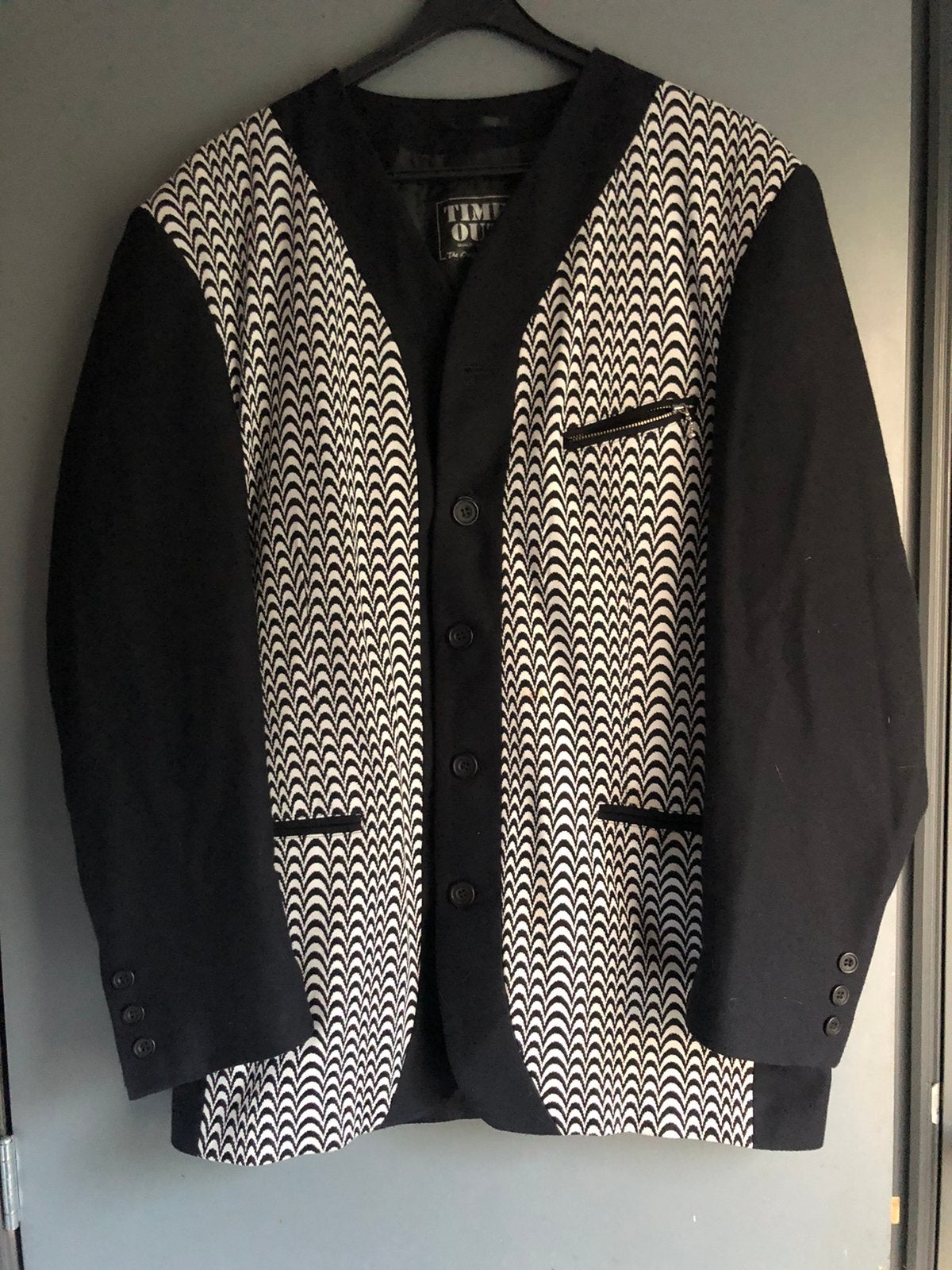 Modern colbert & bijpasssend gilet visgraat motief XL, Kleding | Heren, Kostuums en Colberts, Zo goed als nieuw, Maat 56/58 (XL)