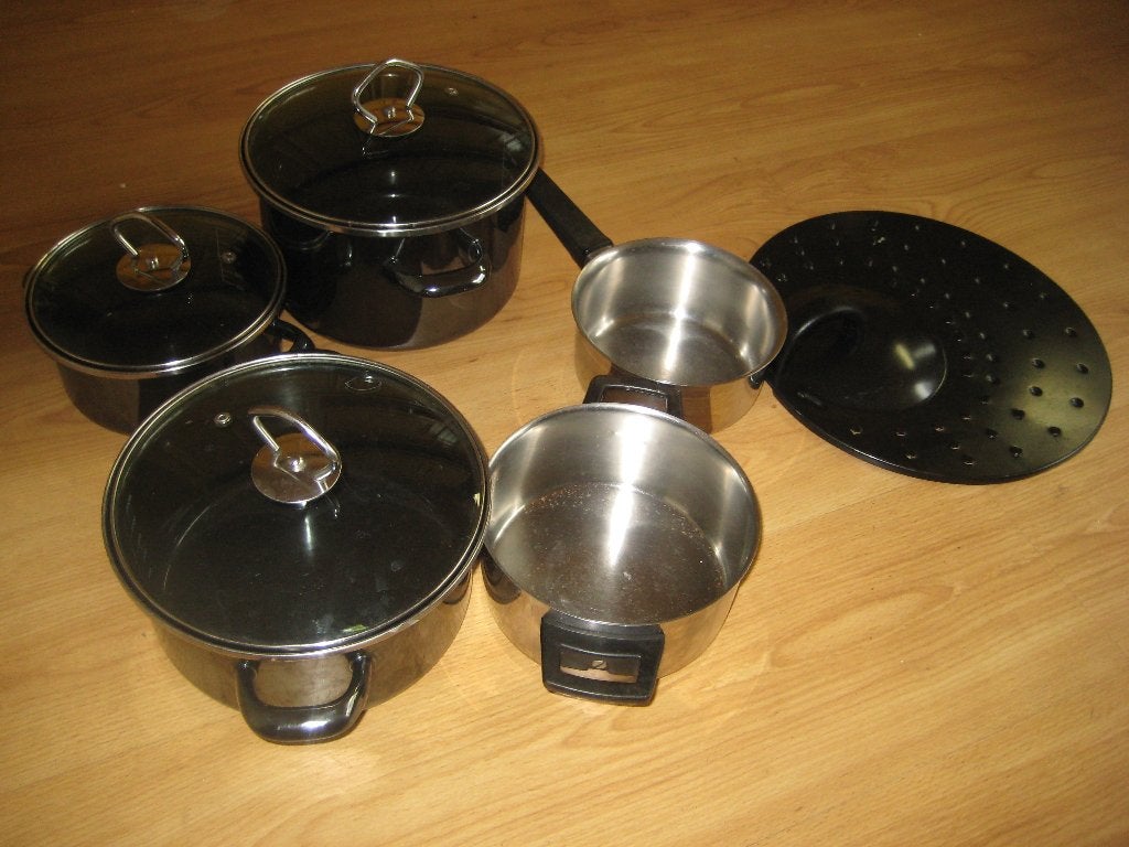 Soorten pannen met dikke bodem, Ophalen of Verzenden, Zo goed als nieuw, Overige materialen, Pannenset