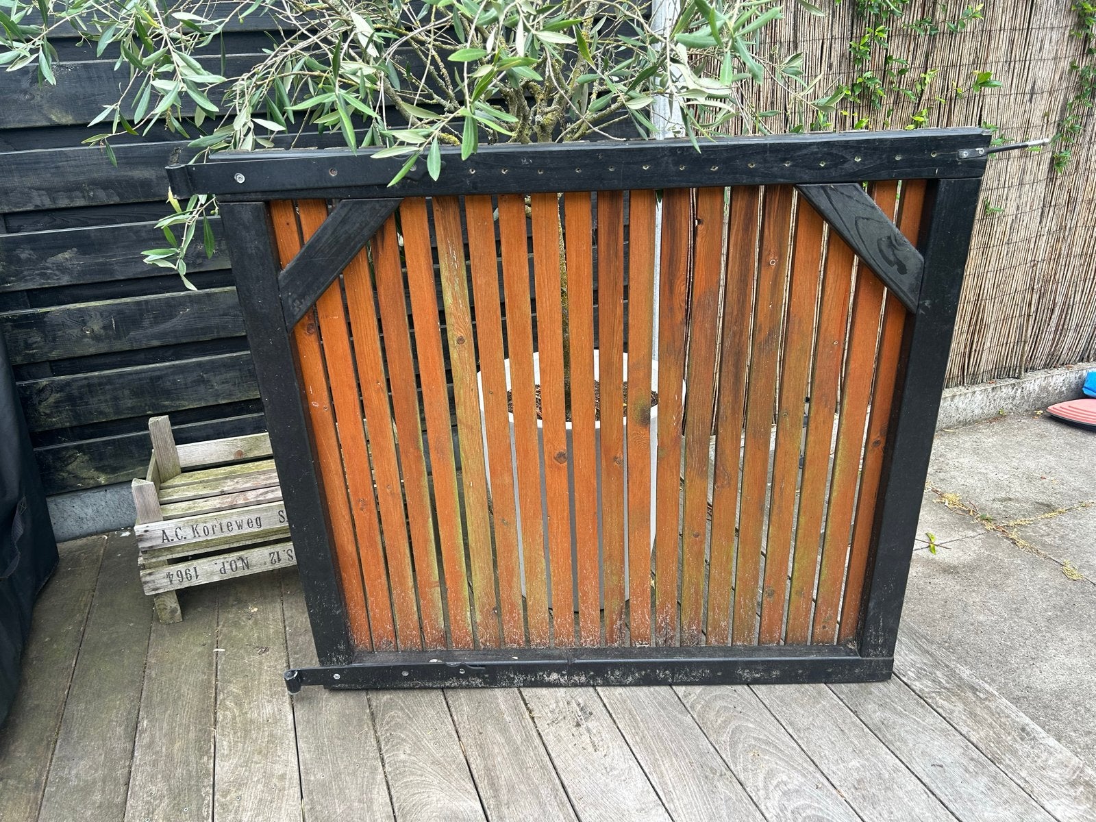 Houten Tuinhek met Scharnieren - Gebruikt, Ophalen, Met poort, Gebruikt, Tuinhek