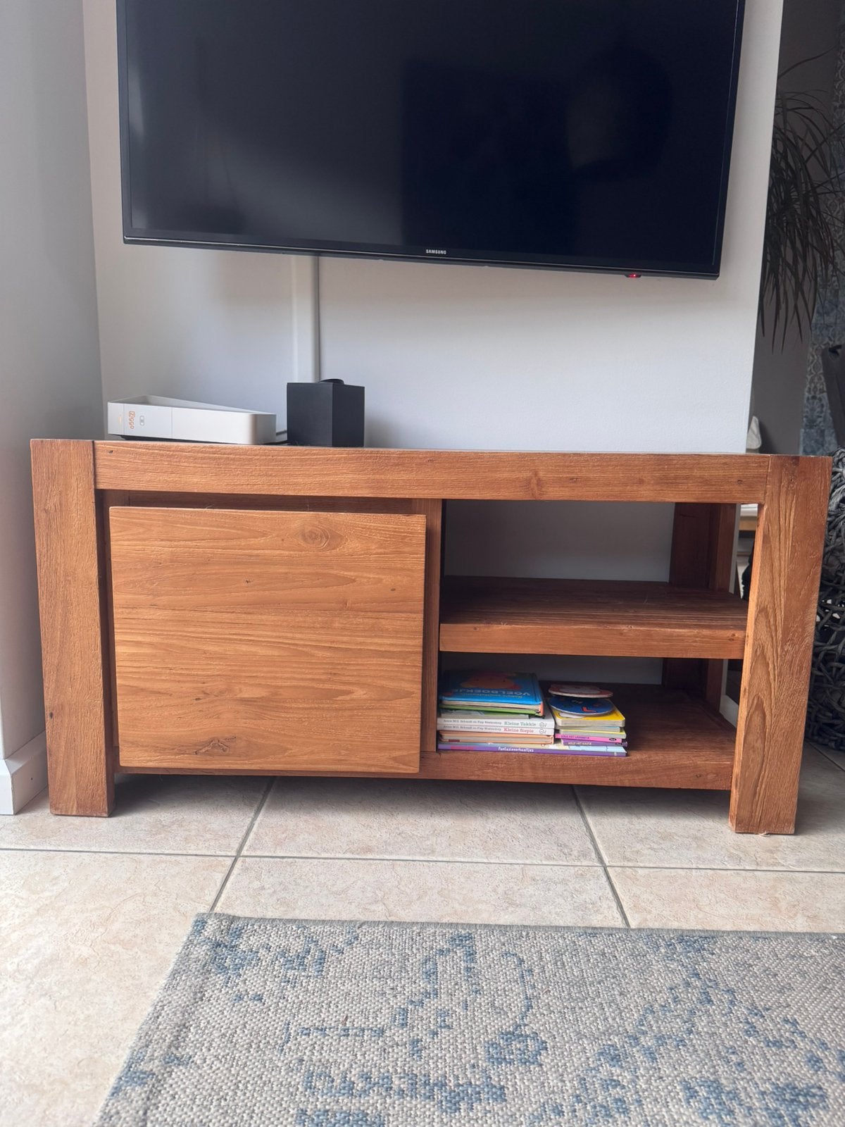 Teak houten tv kastje, Ophalen, Zo goed als nieuw, 25 tot 50 cm, Minder dan 100 cm
