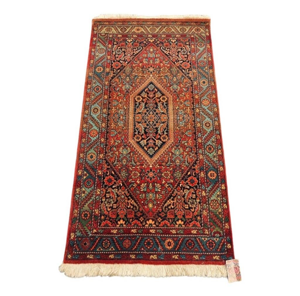 Vintage oosters wol Bidjar vloerkleed medallion 70x135cm
