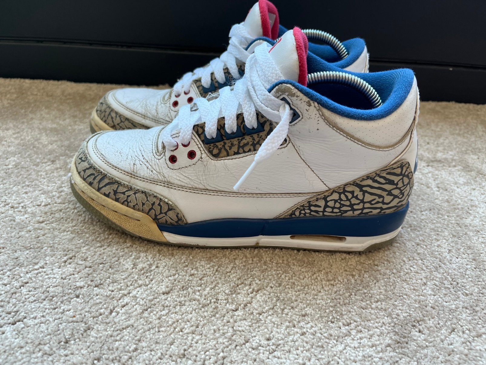 JORDAN 3 RETRO OG BG 'TRUE BLUE' 2016, Blauw, Ophalen of Verzenden, Sneakers of Gympen, Gedragen