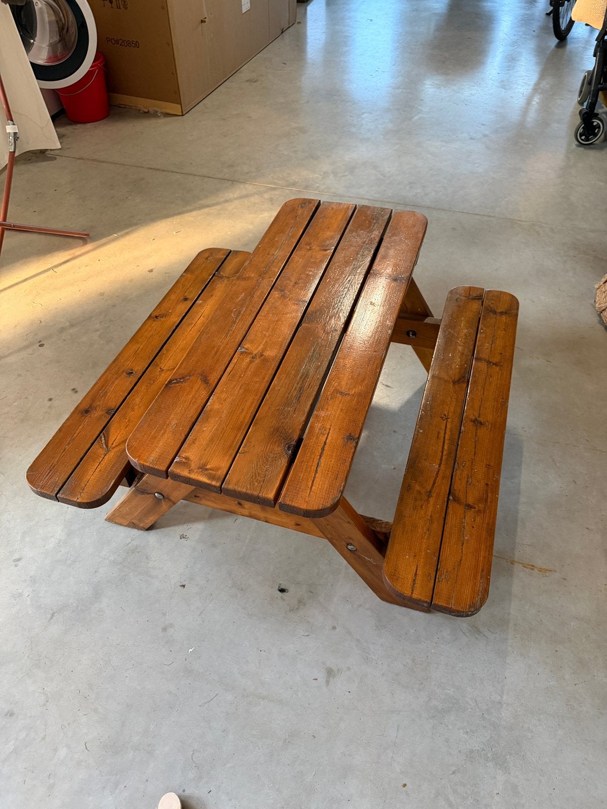 Picknicktafel voor kids, Tuin en Terras, Ophalen of Verzenden, Zo goed als nieuw, Rechthoekig, Hout
