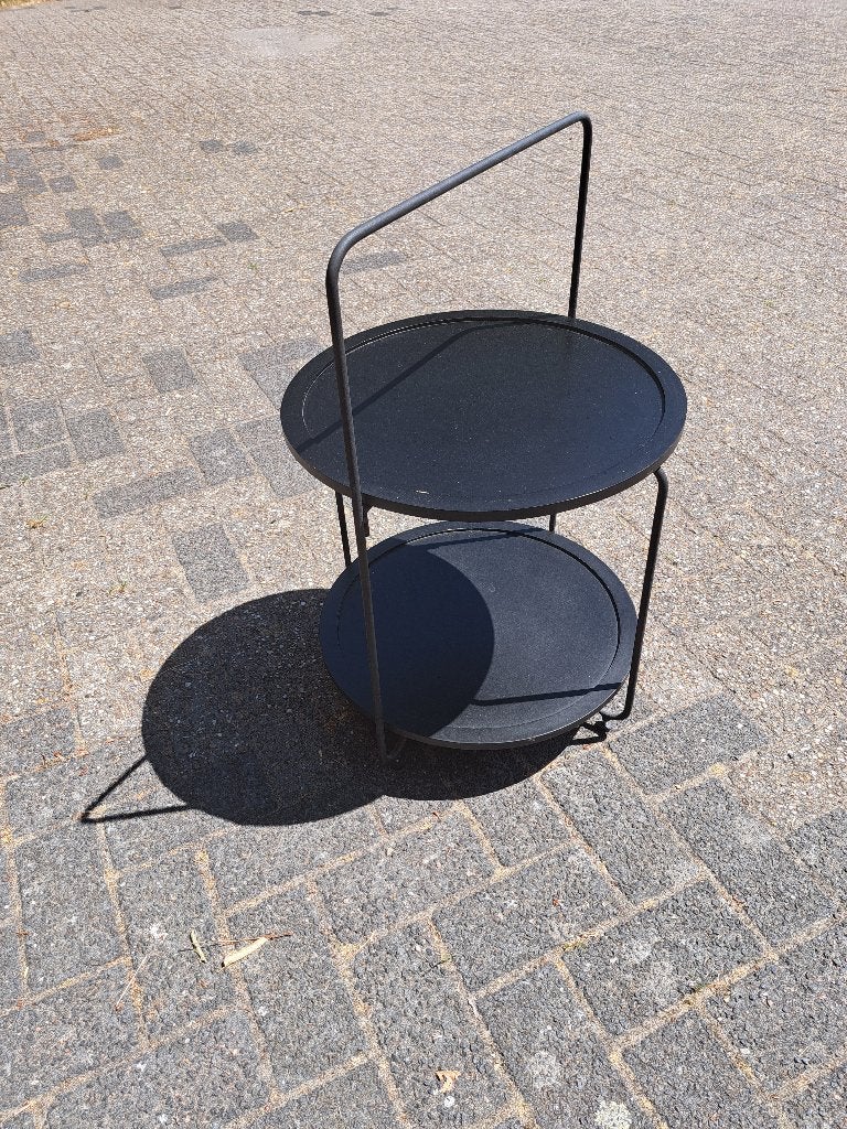Tafeltje zwart, Minder dan 55 cm, Metaal of Aluminium, Rond, Ophalen of Verzenden