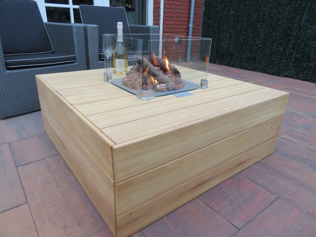 Vivencia Vuur teak vuurtafel – laatste showroommodel, Ophalen, Nieuw