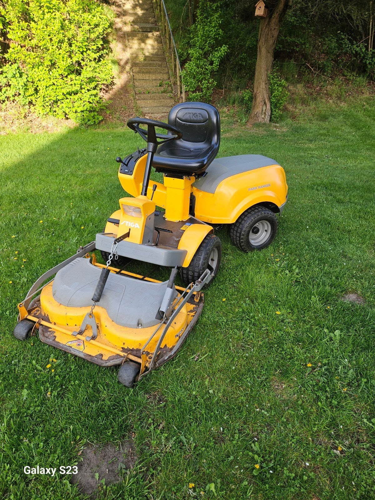 Stiga park ranger zitmaaier frontmaaier grasmaaier hst, Ophalen of Verzenden, Gebruikt, Mulchfunctie, 90 tot 120 cm