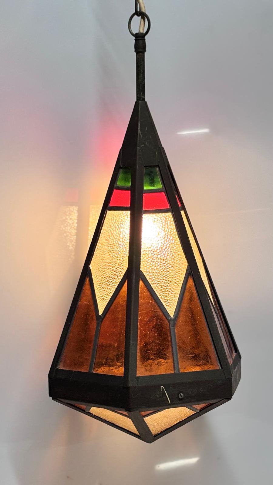 Antieke Hang lamp Amsterdamse School stijl, Ophalen of Verzenden