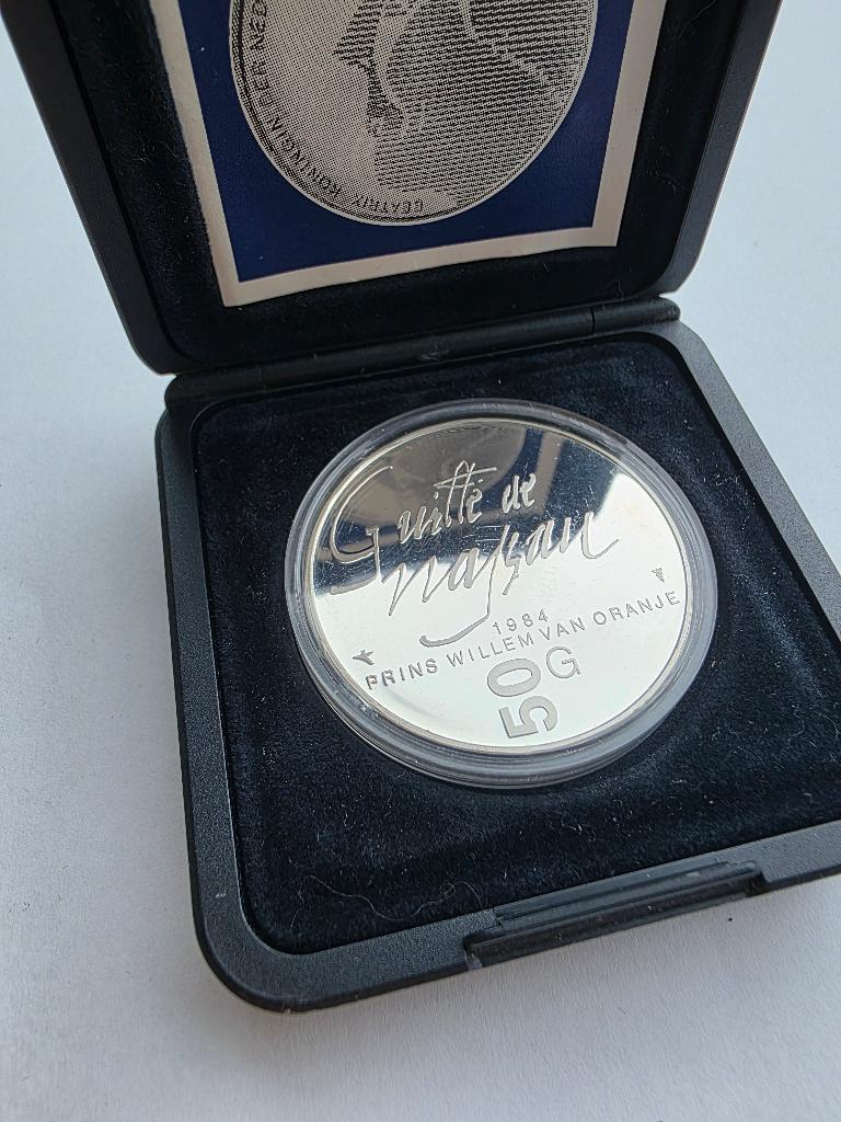 50 gulden 1984 PROOF, Koningin Beatrix, Zilver, Ophalen of Verzenden, Losse munt