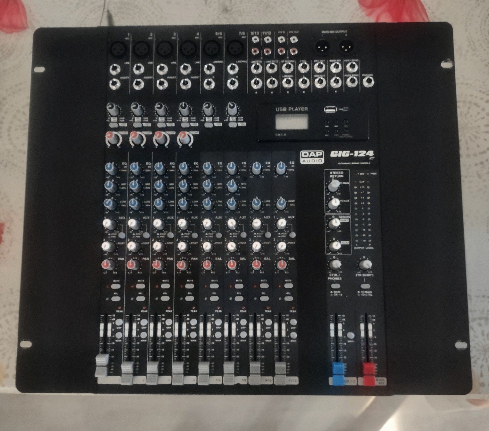 DAP Audio GIG-124C Mixer - 12-kanaals met USB-speler, Ophalen, Zo goed als nieuw, 10 tot 20 kanalen, Microfooningang