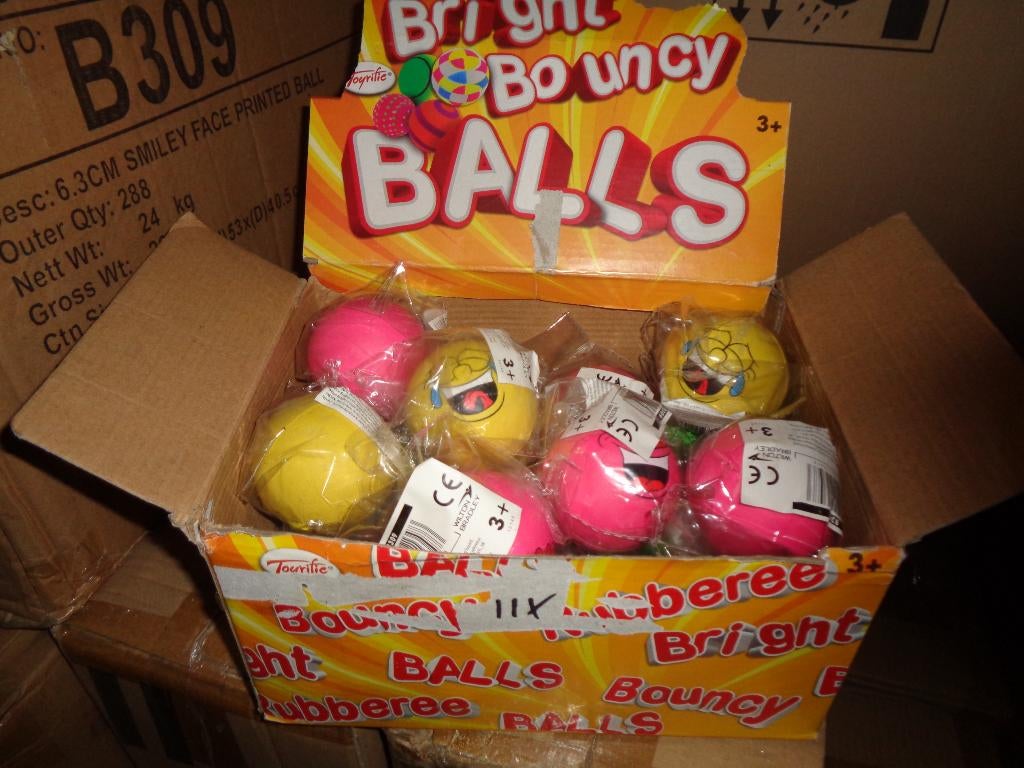 24x Smiley face bouncing ball 6cm,, Ophalen, Nieuw