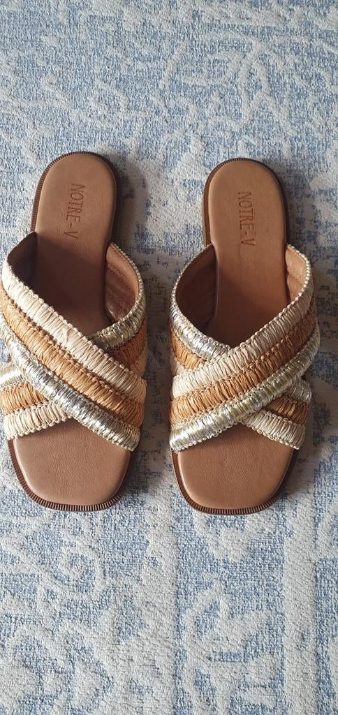Notre-V zomer slippers van leer maat 39 nieuw, Slippers, Notre-V, Beige, Nieuw