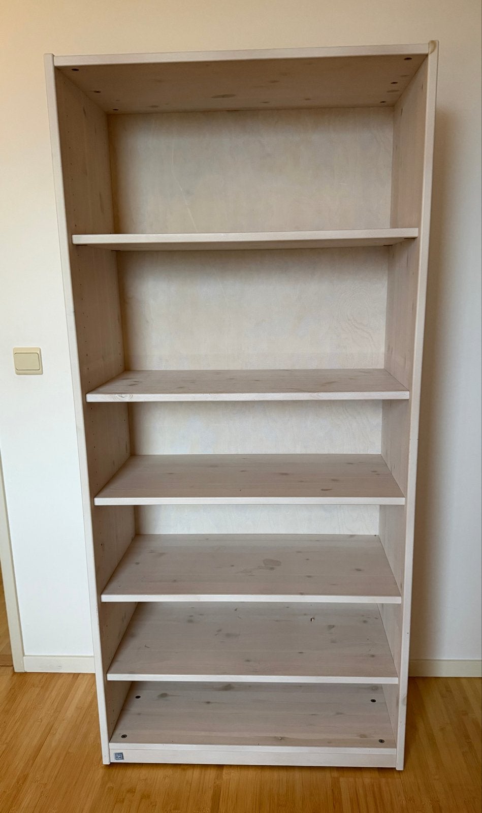 Lifetime massief houten whitewash boekenkast 5 planken, Ophalen, Met plank(en), Gebruikt, 50 tot 100 cm