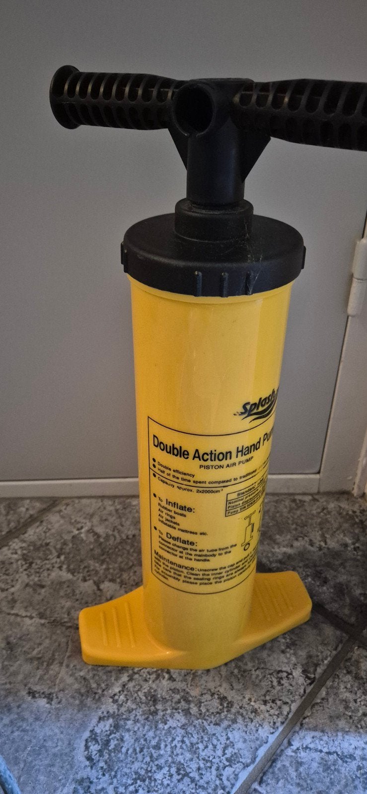 Splash Double Action Hand Pomp - Geel, Caravans en Kamperen, Ophalen, Gebruikt, Handmatig