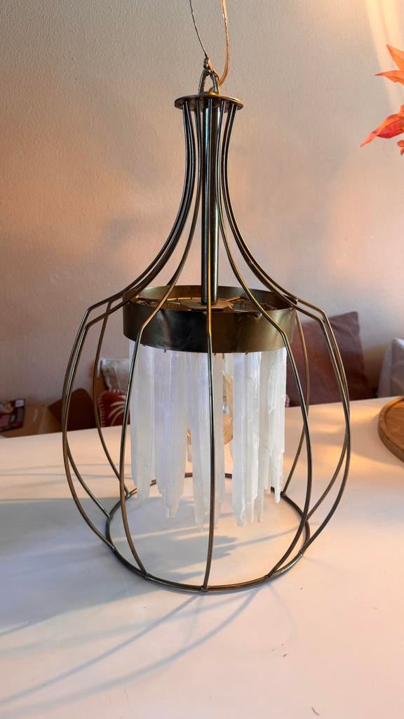 Hanglamp arabische look goud en alabaster Zenza Egypte, Huis en Inrichting, Lampen | Hanglampen, Ophalen, Zo goed als nieuw, Minder dan 50 cm