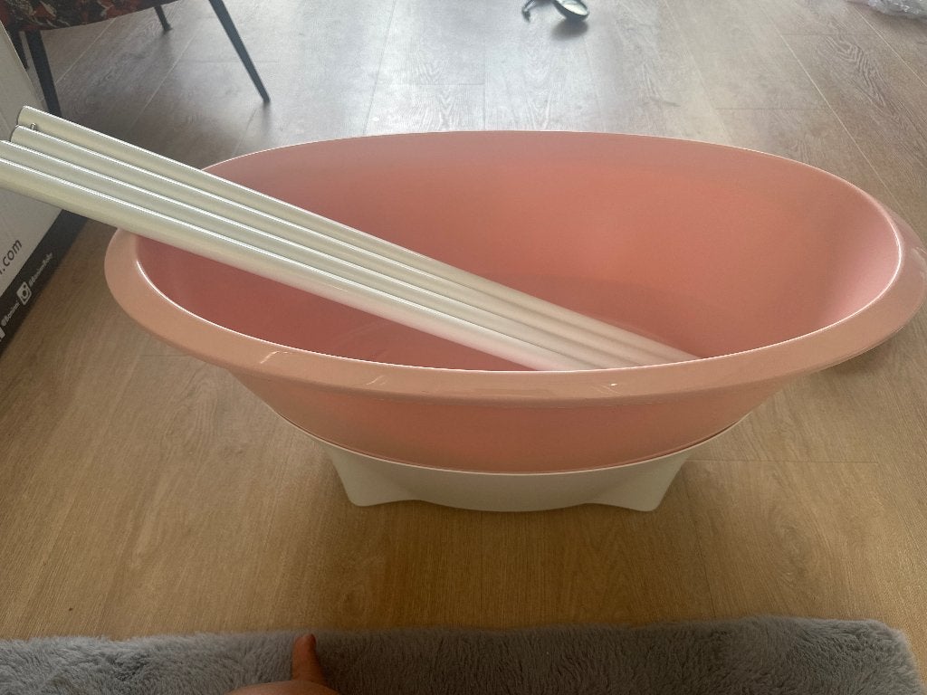 Luma Babycare Babybadje met Standaard – Roze / Wit, Ophalen of Verzenden, Zo goed als nieuw, Luma