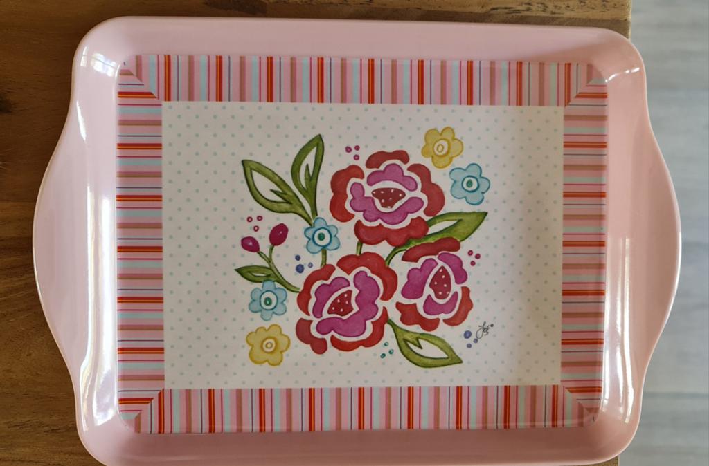 Jet ter Steege C'est la vie" melamine dienblad / cakeschaal, Ophalen of Verzenden, Zo goed als nieuw, Rechthoekig, Kunststof