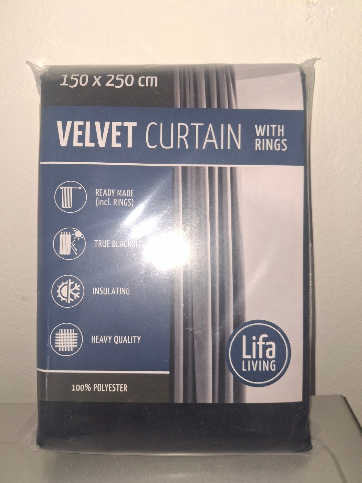 Lifa Living Fluwelen Gordijn Zwart 150x250 cm, Ophalen, LIFA Living, Zwart, Nieuw