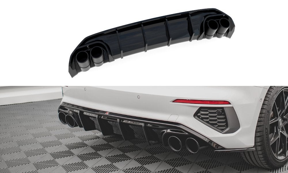 Diffuser + imitatie eindtips - Audi A3 S-Line Sportback 20+, Ophalen of Verzenden